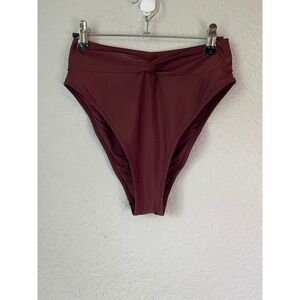 Aerie High Cut Cheeky Bikini Bottom‎ Swimsuit Burgundy Medium M